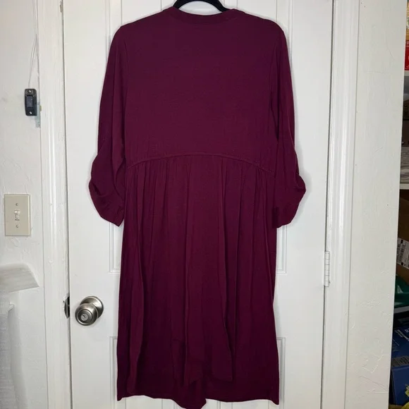 Torrid Womens Berry Skater Knee Length Dress Plus Size 0 3/4 Sleeve Stretch - Picture 2 of 4